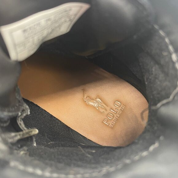 Black Boys Size 7 Buckle Polo Ralph Lauren OSLO Waterproof Leather Suede Boots - Picture 10 of 12